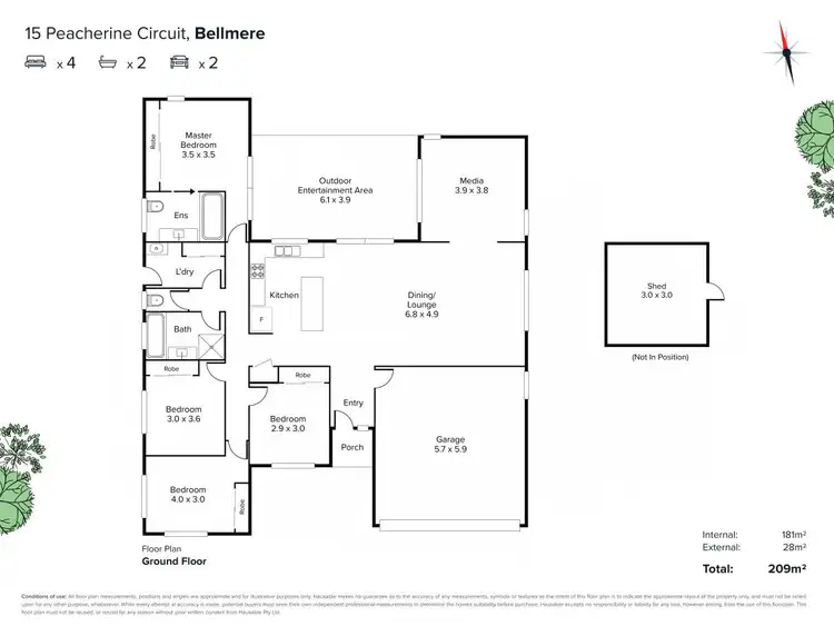Floorplan of Homely house listing, 15 Peacherine Circuit, Bellmere QLD 4510