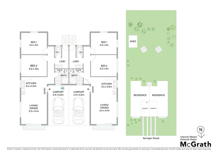Floorplan of Homely semi-detached listing, 188 Kerrigan Street, Frenchville QLD 4701