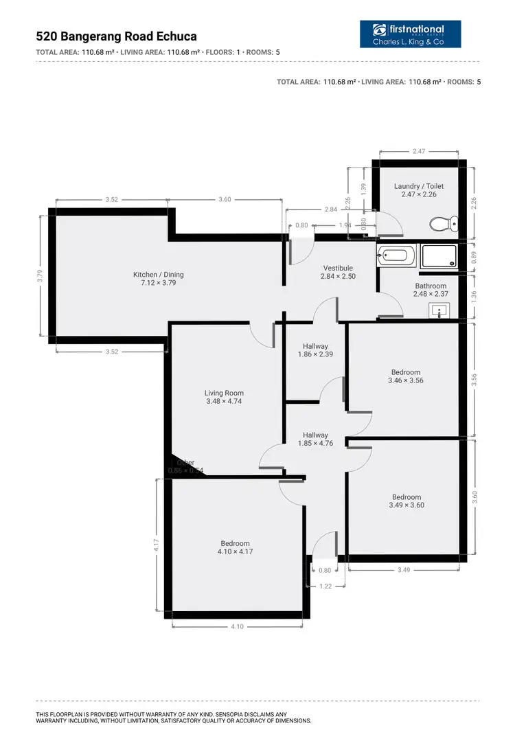 Floorplan of Homely house listing, 520 Bangerang Road, Echuca VIC 3564
