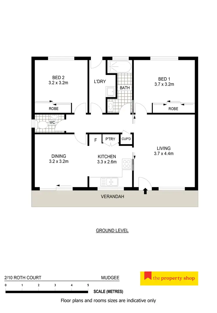Floorplan of Homely unit listing, 2/10 Roth Court, Mudgee NSW 2850
