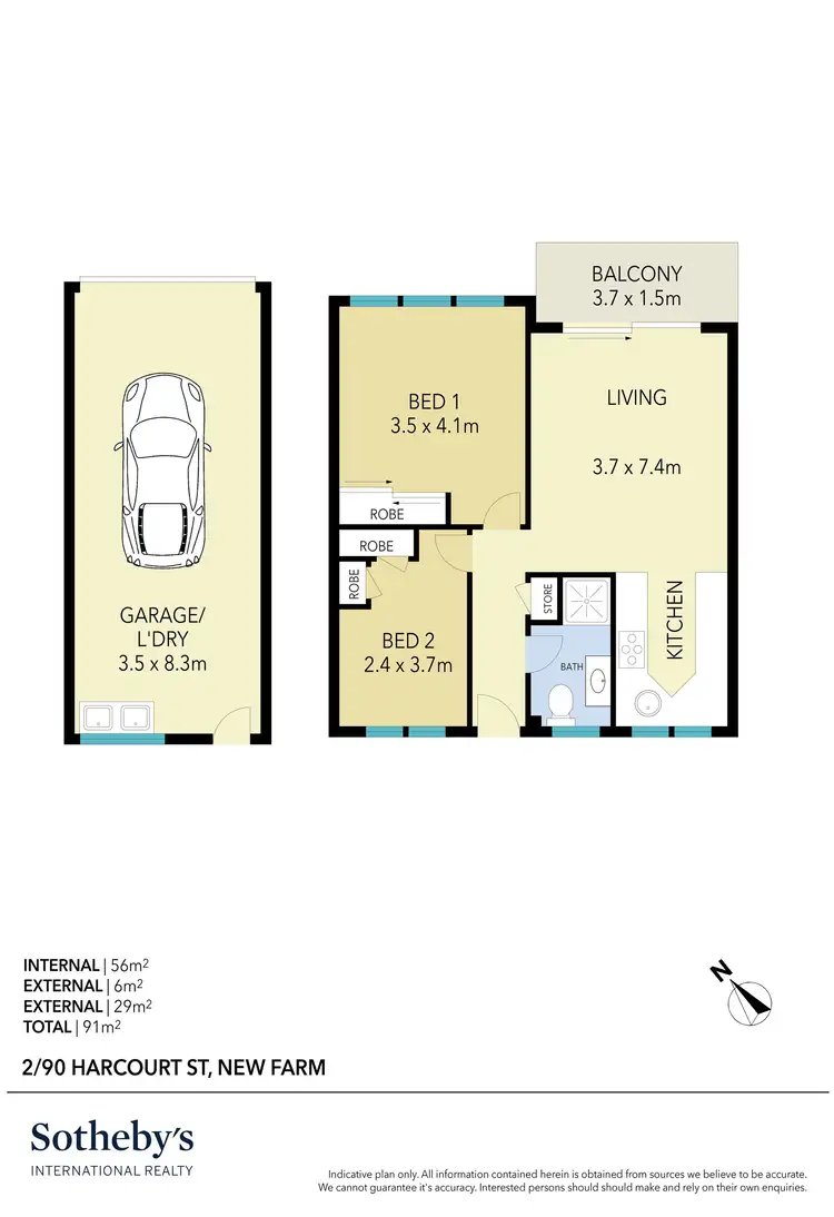 Floorplan of Homely apartment listing, 2/90 Harcourt Street, New Farm QLD 4005