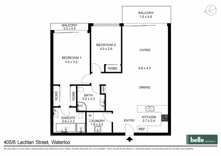 Floorplan of Homely apartment listing, 405/6 Lachlan Street, Waterloo NSW 2017