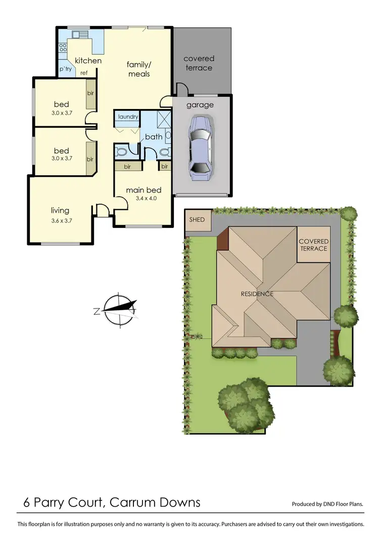 Floorplan of Homely house listing, 6 Parry Court, Carrum Downs VIC 3201