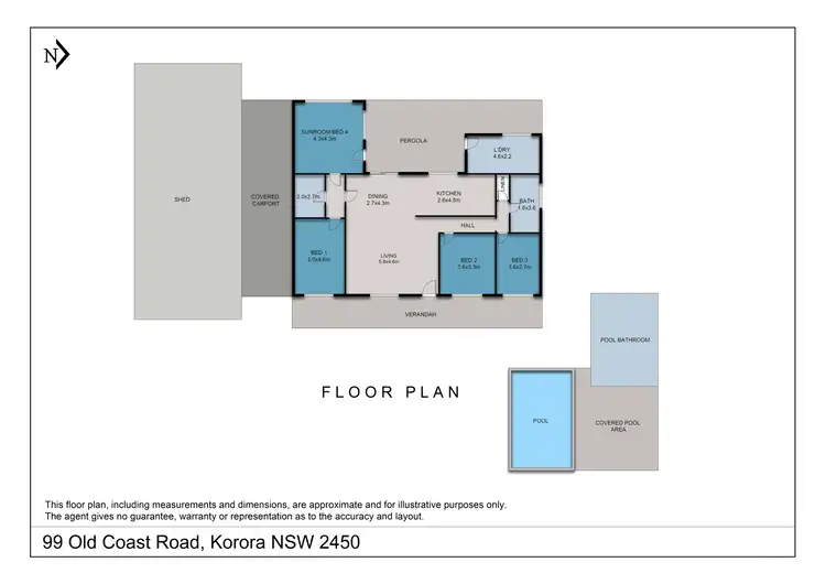 Floorplan of Homely rural property listing, 99 Old Coast Road, Korora NSW 2450