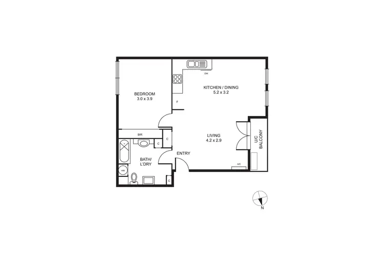Floorplan of Homely apartment listing, 4/17A Cobden Street, North Melbourne VIC 3051