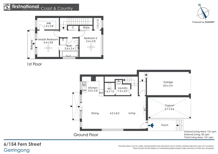 Floorplan of Homely townhouse listing, 6/154 Fern Street, Gerringong NSW 2534