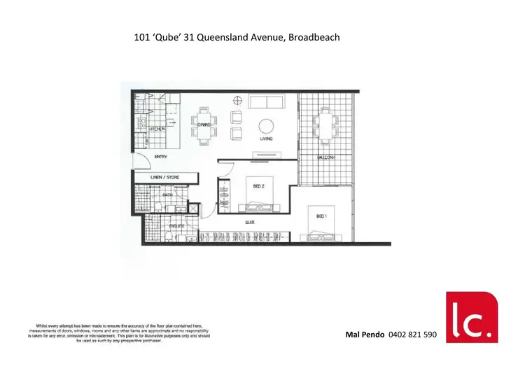 Floorplan of Homely apartment listing, 101/31 Queensland Avenue, Broadbeach QLD 4218