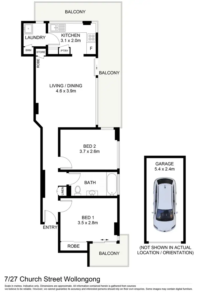 Floorplan of Homely apartment listing, 7/27 Church Street, Wollongong NSW 2500