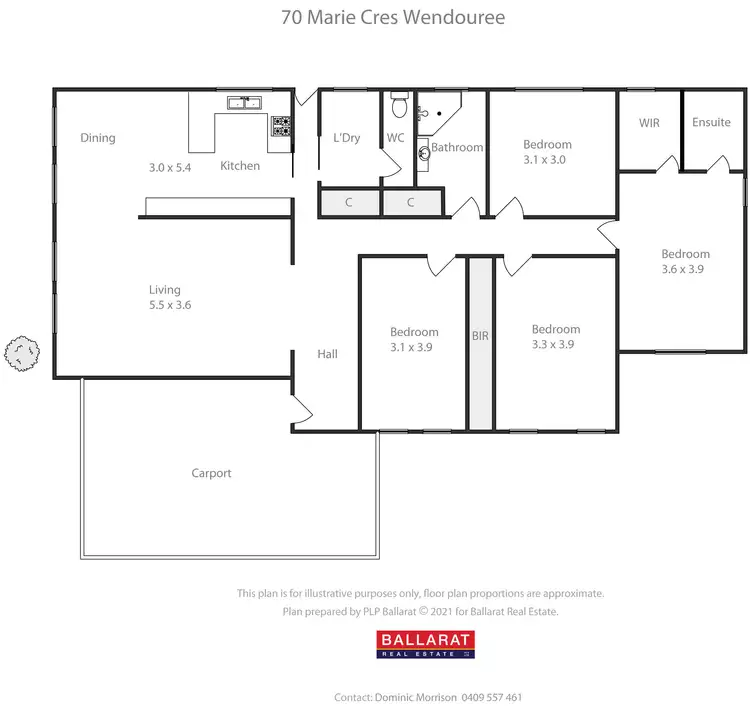 Floorplan of Homely house listing, 70 Marie Crescent, Wendouree VIC 3355