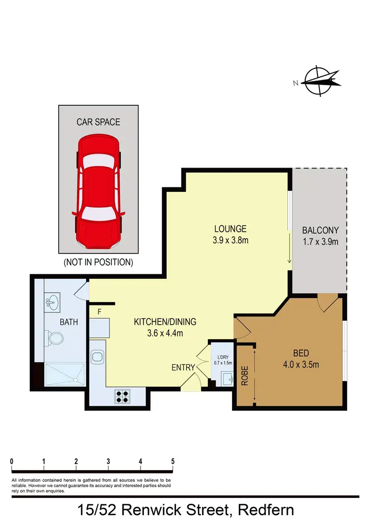 Floorplan of Homely apartment listing, 15/52-60 Renwick Street, Redfern NSW 2016