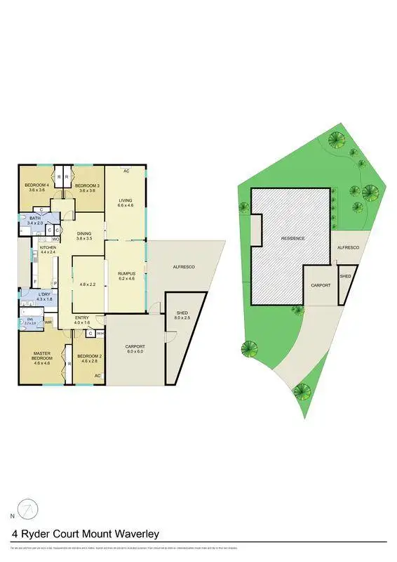 Floorplan of Homely house listing, 4 Ryder Court, Mount Waverley VIC 3149