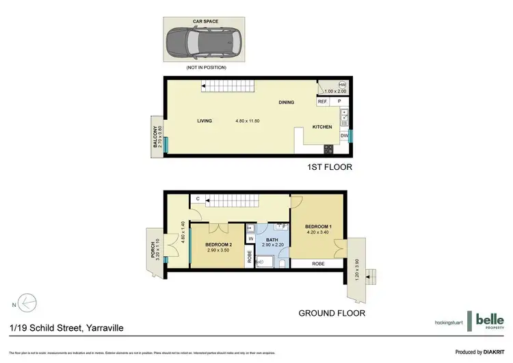 Floorplan of Homely townhouse listing, 1/19 Schild Street, Yarraville VIC 3013
