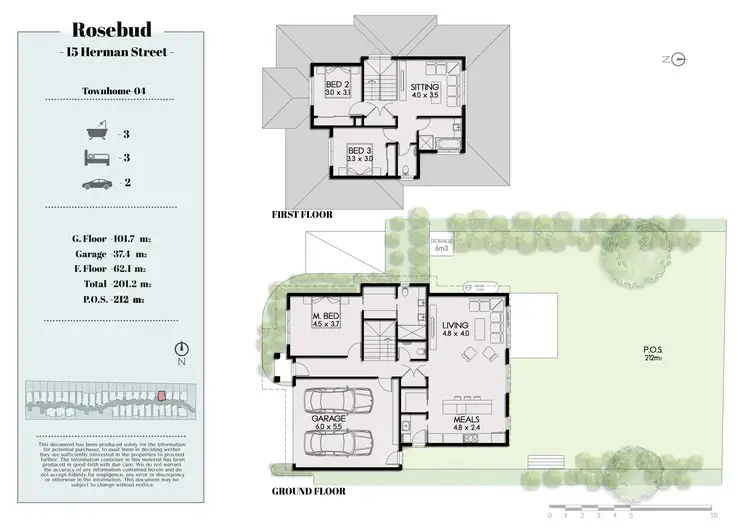 Floorplan of Homely townhouse listing, 4/15 Herman Street, Rosebud VIC 3939