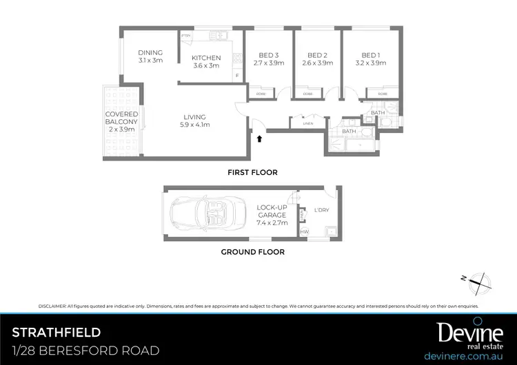Floorplan of Homely apartment listing, 1/28 Beresford Road, Strathfield NSW 2135