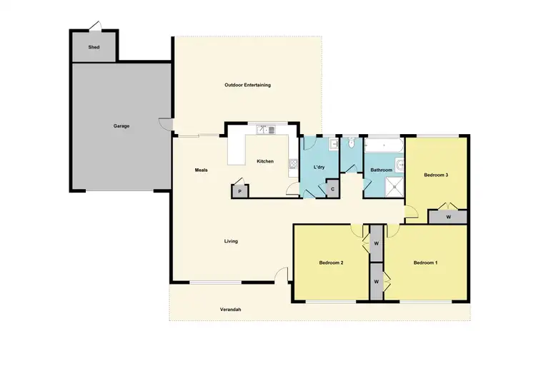 Floorplan of Homely townhouse listing, 2/324a Humffray Street North, Brown Hill VIC 3350