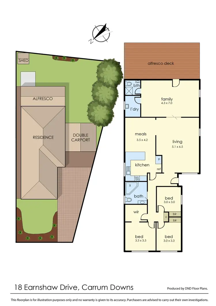 Floorplan of Homely house listing, 18 Earnshaw Drive, Carrum Downs VIC 3201