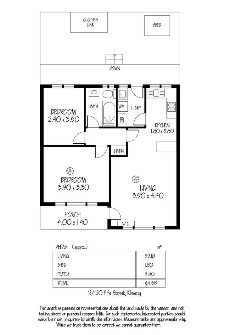 Floorplan of Homely unit listing, 2/20 Fife Street, Klemzig SA 5087