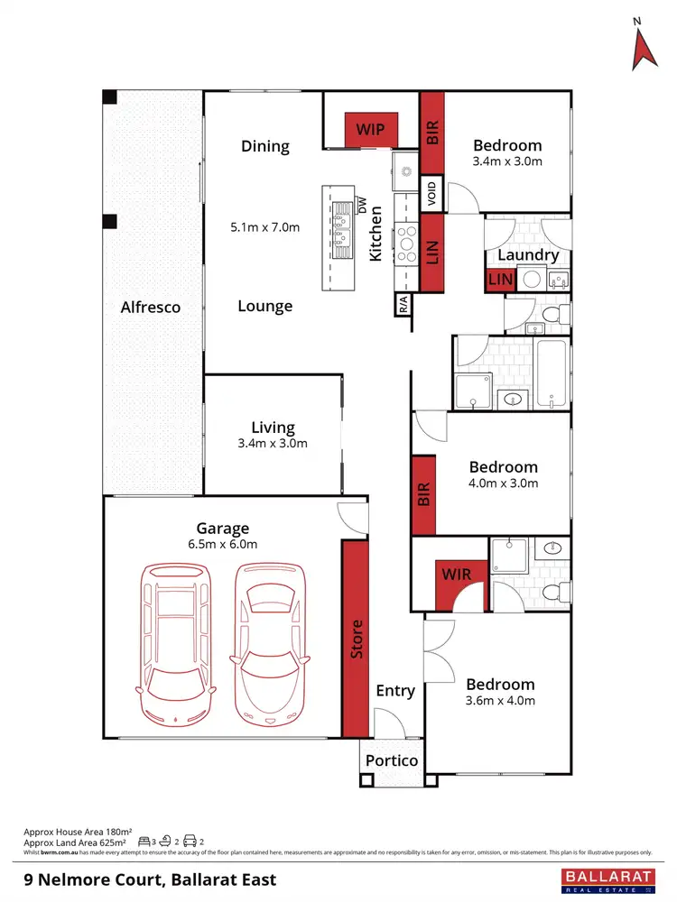Floorplan of Homely house listing, 9 Nelmore Court, Ballarat East VIC 3350