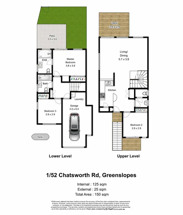 Floorplan of Homely townhouse listing, 1/52 Chatsworth Road, Greenslopes QLD 4120