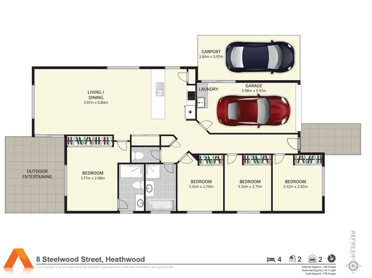 Floorplan of Homely house listing, 8 Steelwood Street, Heathwood QLD 4110