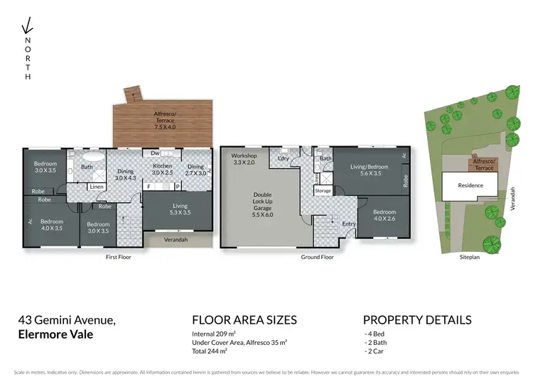 Floorplan of Homely house listing, 43 Gemini Avenue, Elermore Vale NSW 2287