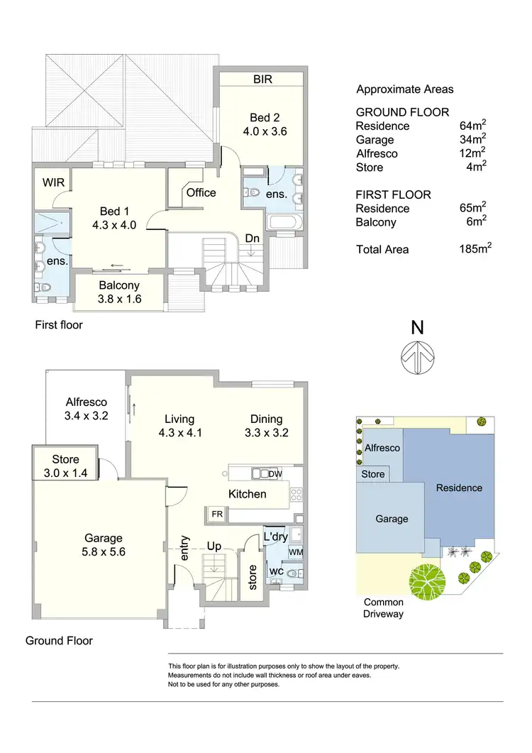 Floorplan of Homely townhouse listing, 12/38 Comer Street, Como WA 6152