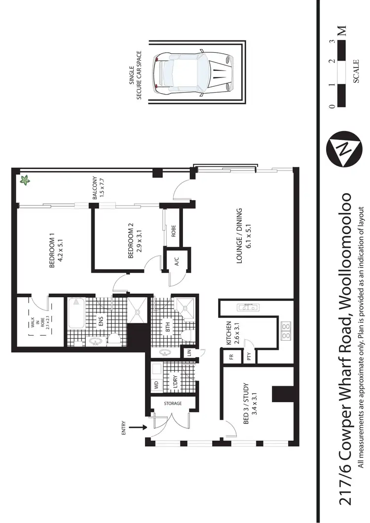 Floorplan of Homely apartment listing, 217/6 Cowper Wharf Roadway, Woolloomooloo NSW 2011