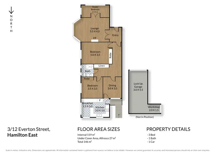 Floorplan of Homely apartment listing, 3/12 Everton Street, Hamilton East NSW 2303