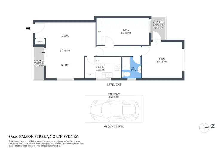 Floorplan of Homely apartment listing, 8/220 Falcon Street, North Sydney NSW 2060