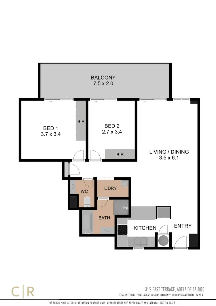 Floorplan of Homely apartment listing, 31/9 East Terrace, Adelaide SA 5000