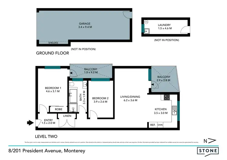 Floorplan of Homely apartment listing, 8/201 President Avenue, Monterey NSW 2217