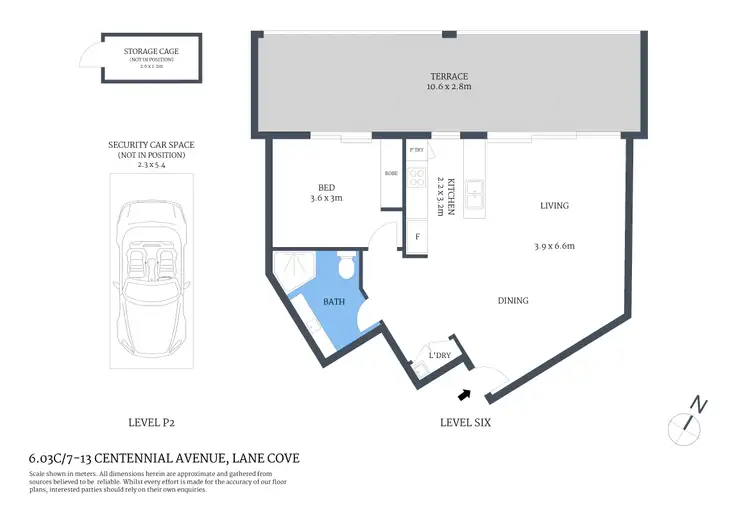 Floorplan of Homely apartment listing, 6.03C/7-13 Centennial Avenue, Lane Cove NSW 2066