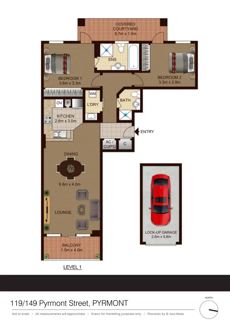 Floorplan of Homely apartment listing, 119/149 Pyrmont Street, Pyrmont NSW 2009