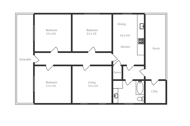 Floorplan of Homely house listing, 205 Crompton Street, Soldiers Hill VIC 3350