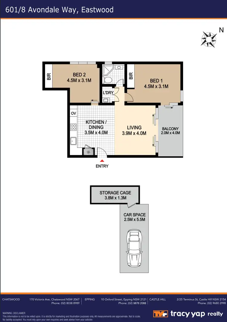 Floorplan of Homely apartment listing, 601/8 Avondale Way, Eastwood NSW 2122