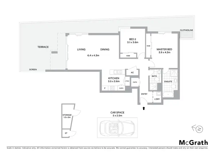 Floorplan of Homely apartment listing, 206/8 Duntroon Avenue, St Leonards NSW 2065