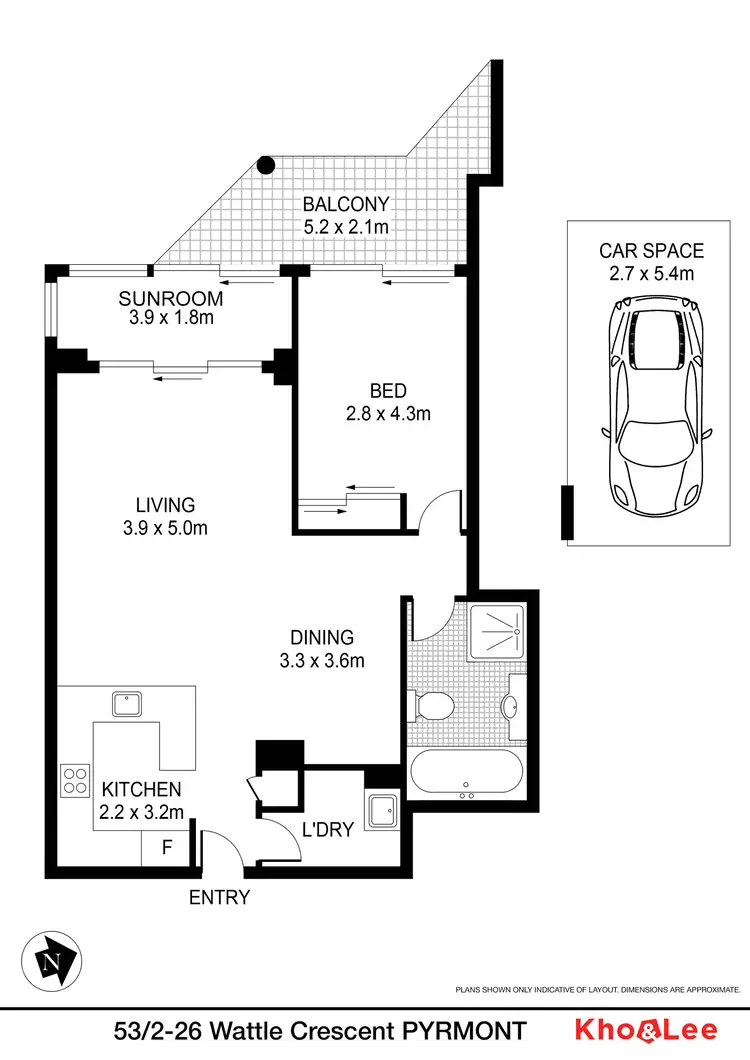 Floorplan of Homely apartment listing, 53/2-26 Wattle Crescent, Pyrmont NSW 2009