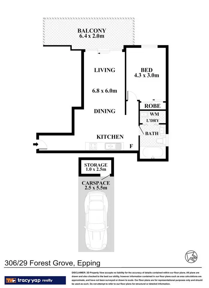 Floorplan of Homely apartment listing, 306/29 Forest Grove, Epping NSW 2121