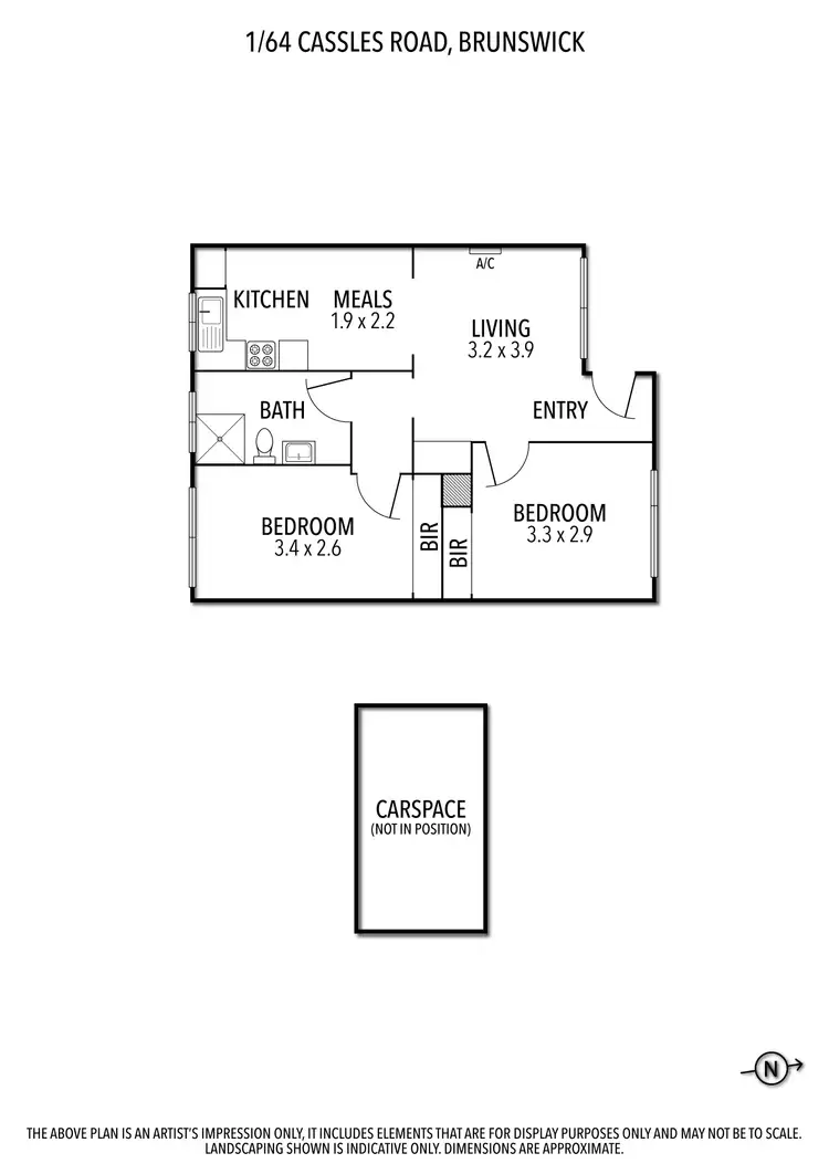Floorplan of Homely unit listing, 1/64 Cassels Road, Brunswick VIC 3056