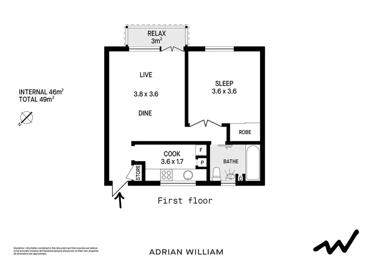 Floorplan of Homely apartment listing, 11/18A Ewart Street, Marrickville NSW 2204