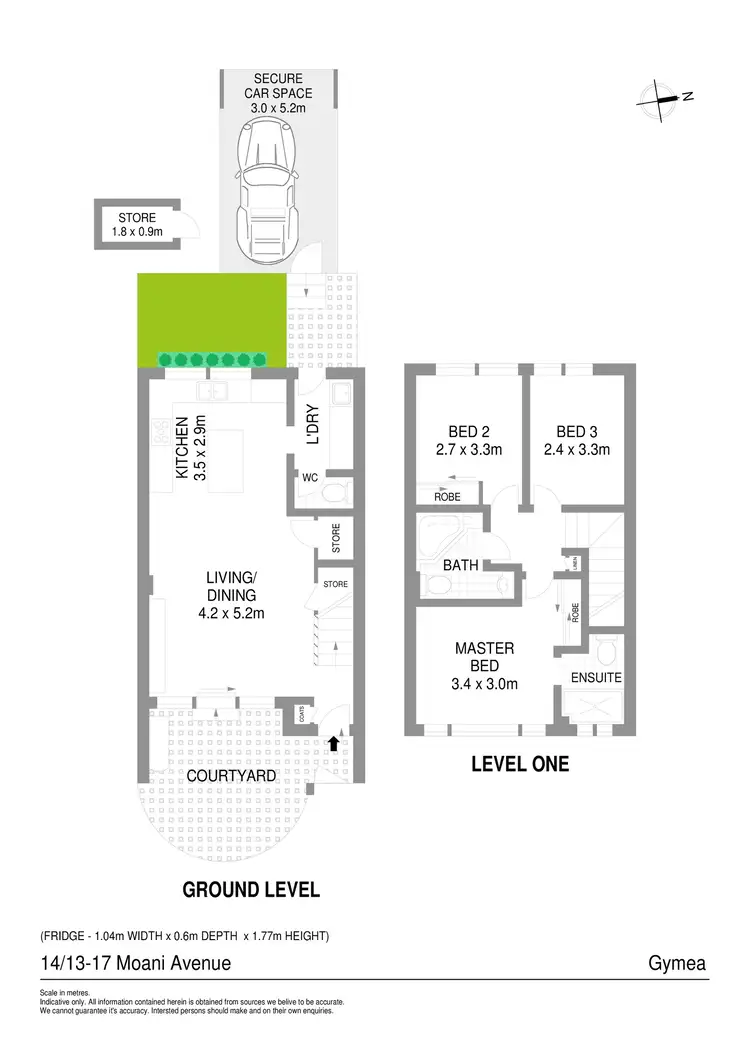 Floorplan of Homely townhouse listing, 14/13-17 Moani Avenue, Gymea NSW 2227