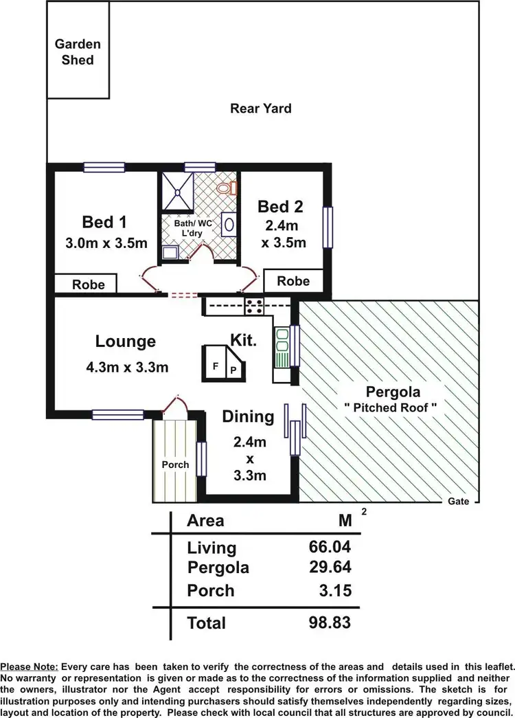 Floorplan of Homely unit listing, 2/13 Sandland Avenue, Ridgehaven SA 5097