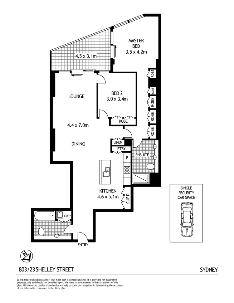 Floorplan of Homely apartment listing, 803/23 Shelley Street, Sydney NSW 2000