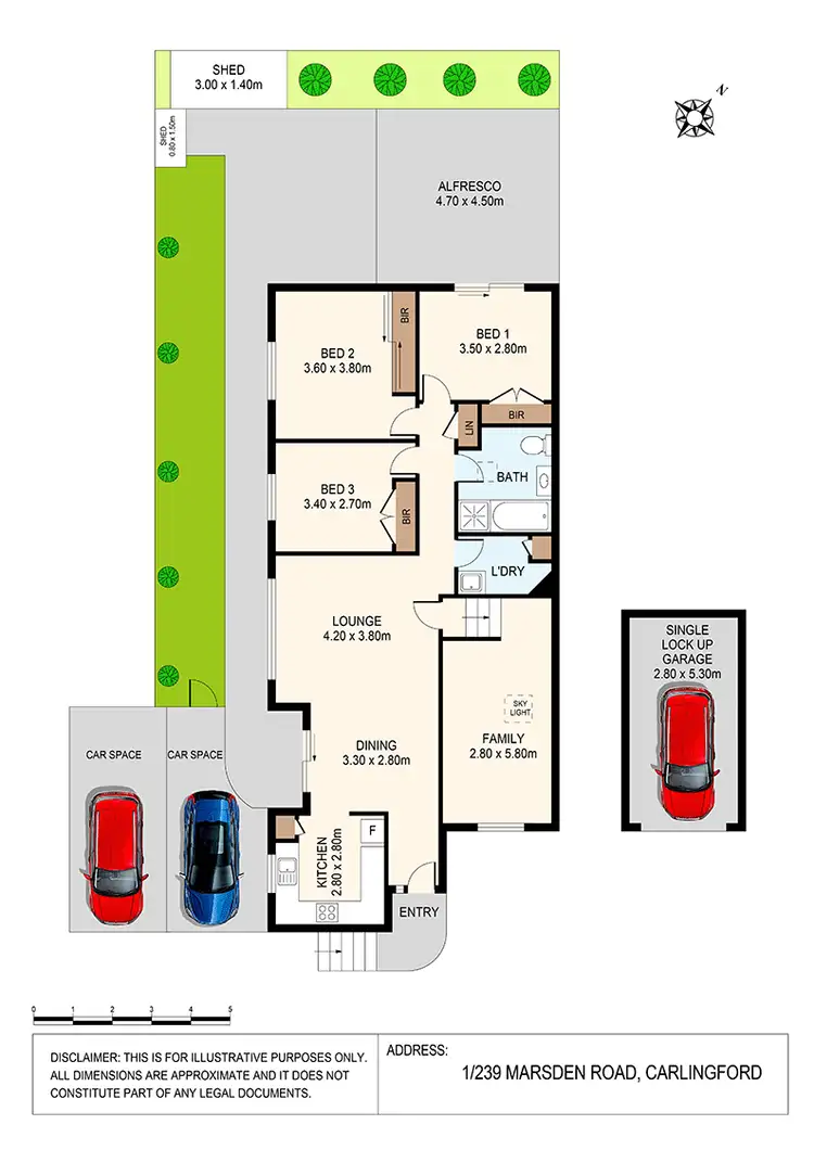 Floorplan of Homely villa listing, 1/239 Marsden Road, Carlingford NSW 2118