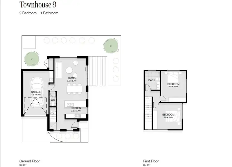 Floorplan of Homely townhouse listing, 9/6-10 Wilson Street, Rosebud VIC 3939