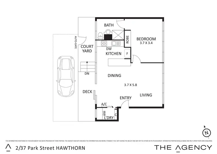 Floorplan of Homely apartment listing, 2/37 Park Street, Hawthorn VIC 3122
