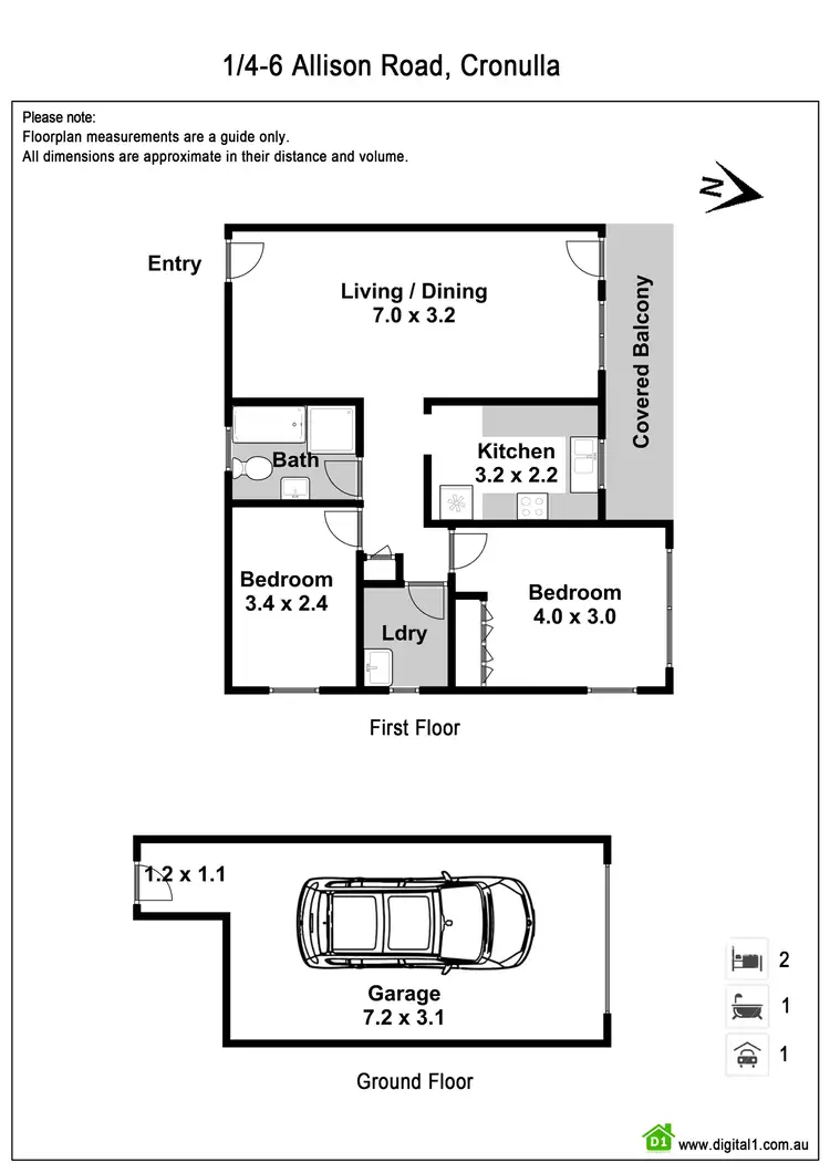 Floorplan of Homely apartment listing, 1/4-6 Allison Road, Cronulla NSW 2230