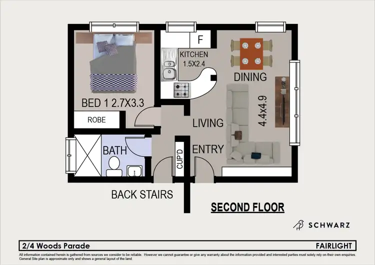 Floorplan of Homely apartment listing, 2/4 Woods Parade, Fairlight NSW 2094