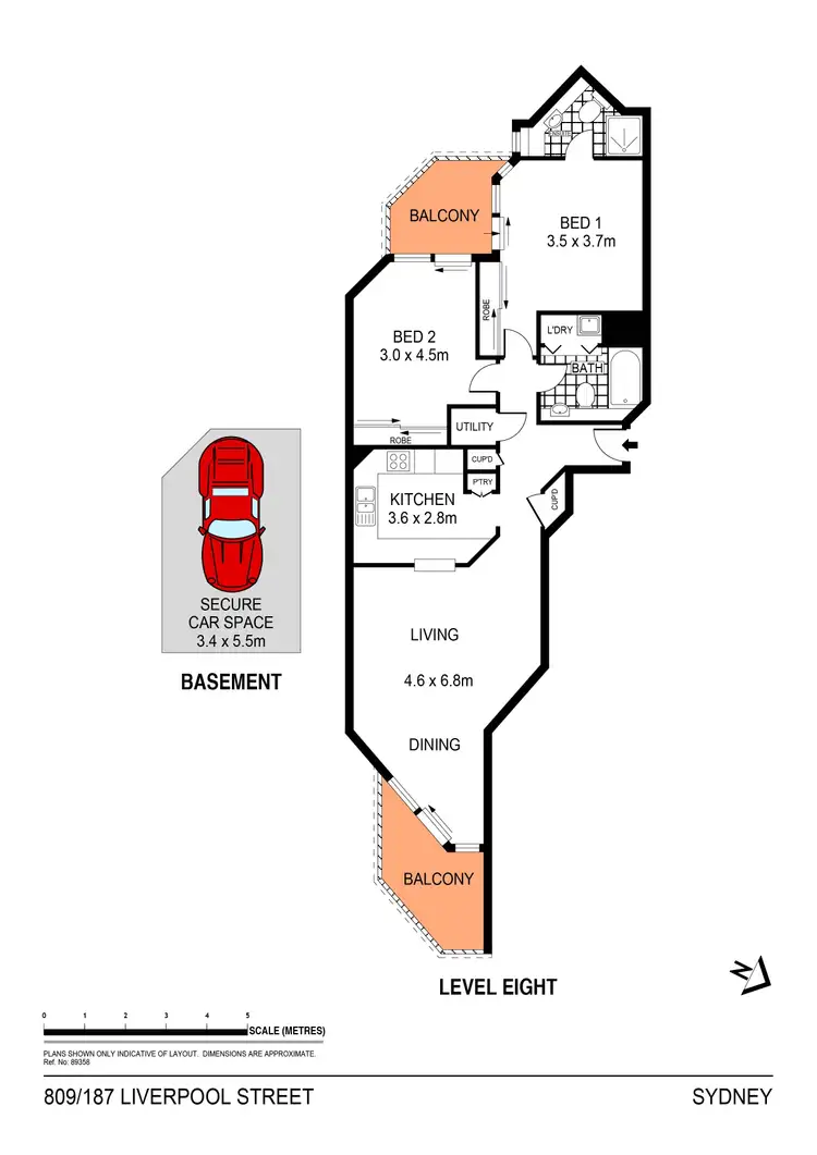 Floorplan of Homely apartment listing, 809/187 Liverpool Street, Sydney NSW 2000