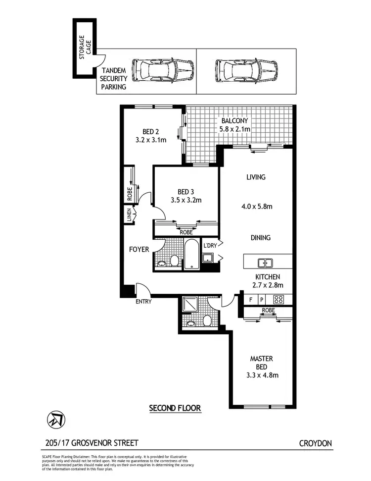 Floorplan of Homely unit listing, 205/17 Grosvenor Street, Croydon NSW 2132